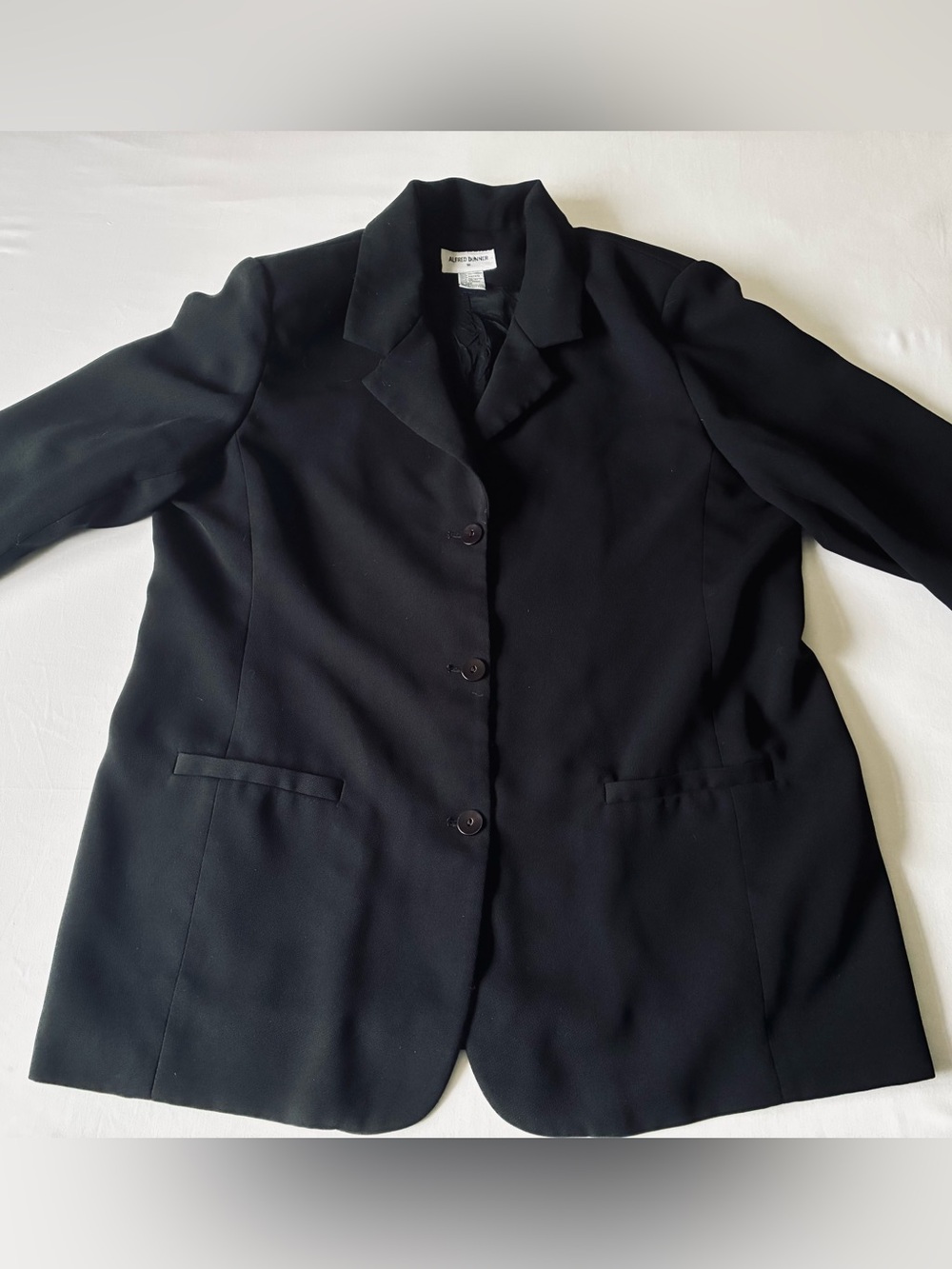 Alfred Dunner Classic Black Three-Button Blazer Size 18
